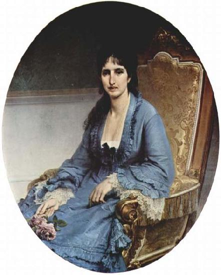 Francesco Hayez Portrait of Antonietta Negroni Prati Morosini, Oval oil painting image